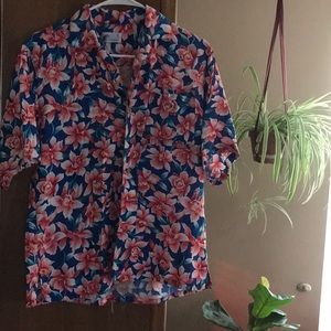 Hawaiian floral tropical cork wood button